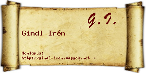 Gindl Irén névjegykártya